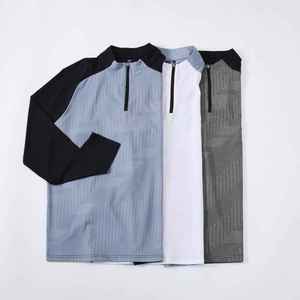 เสื้อยืดแขนยาวมีซิปสำหรับผู้ชายเสื้อยืดออกกำลังกายสำหรับใส่วิ่งออกกำลังกายชุดฝึกออกกำลังกาย1/4มีซิปสำหรับผู้ชาย - Product Image 3