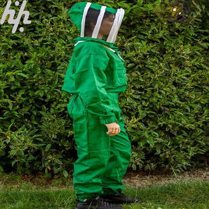 Traje de apicultor de algodón verde de alta resistencia Premium Overol ventilado de verano con características antiestáticas y anticorte Ropa de seguridad - Product Image 4