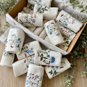 Serviettes en tissu de broderie serviettes de table lavables douces réutilisables pour la Table à manger OEM de dîner de famille de fête de mariage - Product Image 2