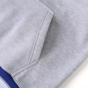 Sudadera con Capucha Personalizada de la Universidad Hampton, Color Gris Jaspeado, Forro de Chenilla, 300g, Felpa Premium, Bolsillo Canguro, Invierno, 100% Orgánica - Product Image 4