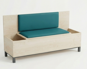 Banco de entrada con almacenamiento, tablero de partículas de melamina, asiento tapizado, gabinete para guardar zapatos, para uso escolar, de oficina y comercial. - Product Image 5