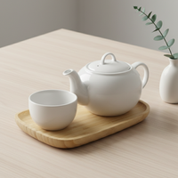 Plateau de service en bois 203018-22X14, léger, en contreplaqué, résistant au lave-vaisselle, forme ovale, surface laquée, thé de Taïwan - Meilleure vente
