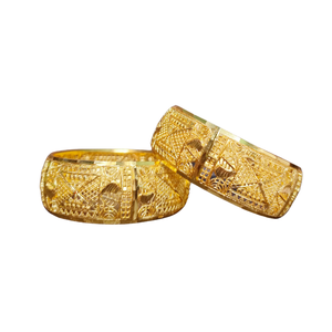 Bracelets de conception traditionnelle avec des bracelets à la mode de forme ronde plaqués or 22CT à vendre par les exportateurs indiens - Product Image 1