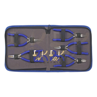 Longues poignées 5 pièces Kit de pinces à bijoux 150mm chaîne ronde mince nez plat en acier inoxydable 304 mâchoires