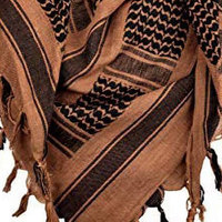 Selendang Shemagh Segitiga Kustom dari Katun Jersey, Motif Polos Coklat Hitam Berumbai, Pakaian Etnik Timur Tengah untuk Pria, Cocok untuk Musim Dingin dan Aktivitas Luar Ruangan