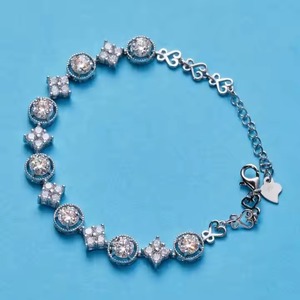 Moissanite Tennis Bracelet 925 Sterling Silver Diamond Alternative Sparkling Bridal Jewelry Everyday Luxury Bracelet - Product Image 2