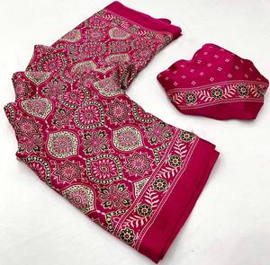 Saree jajrakh gajji bandhej lagdi gajji บริสุทธิ์ Saree ผ้าไหมนุ่ม - Product Image 2