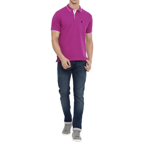 T-shirt polo classique pour hommes coupe authentique 100% coton multicolore tricoté ODM approvisionnement teint uni - Product Image 2