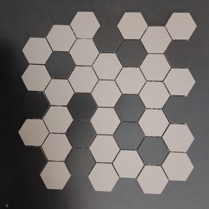 Carreaux à volume visuel Hexagone 48mm Porcelaine vitrifiée pour bureaux et salles d'exposition Murs caractéristiques Bureaux de réception - Product Image 1