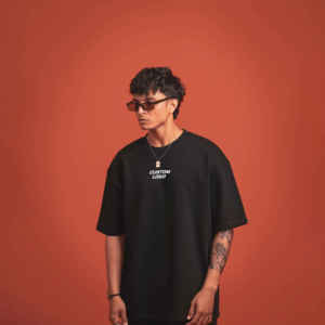 Biểu Tượng Tùy Chỉnh Quá Khổ Áo Thun Nam 100% Cotton Ngắn Tay Áo Drop Shoulder BLK Áo Thun Cá Nhân Cộng Với Kích Thước Người Đàn Ông Áo Thun Có Sẵn - Product Image 3