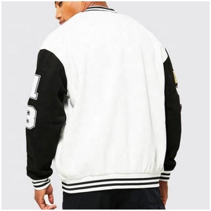 College Baseball <b>Jacket</b> <b>Men</b> OEM Custom LOGO Chenille Embroidery <b>Canvas</b> Vintage Letterman Varsity Style Plus Size Breathable - Product Image 2