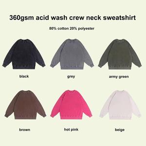 Alta calidad de lujo Streetwear Boxy Chándales Desgastado French Terry Blank Vintage Acid Wash Oversize - Product Image 4