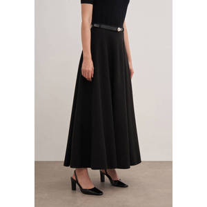 กระโปรงสั้นเอวธรรมชาติผ้ายืดพร้อมเข็มขัด ทรงเอไลน์สวมใส่สบาย - Product Image 4