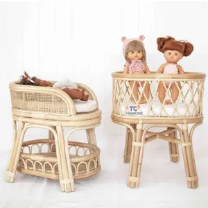 Milieuvriendelijke Rotan Pop Verschonen Tafel Pop Kinderstoel Kids Meubelen Rotan Pop Commode