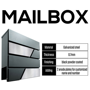 กล่องจดหมายติดผนังทำจากสเตนเลสชุบสังกะสีเฟอร์นิเจอร์อพาร์ทเมนต์อัจฉริยะแบบ US tediton OEM ODM - Product Image 4