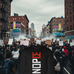 Maglietta a maniche lunghe con stampa verticale 'No Kings' - Prodotto promozionale - Product Image 3