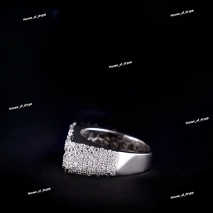 925 Silver <b>Iced</b> Out KING Letter Band <b>Ring</b> VVS Moissanite Diamond 925 Silver Hip Hop Jewelry - Product Image 5