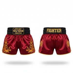 กางเกงมวยไทยเย็บสองชั้น ทนทาน ผ้าซาติน สำหรับฝึกซ้อมมวย คิกบ็อกซิ่ง MMA ระดับมืออาชีพ ยืดหยุ่นได้ 男女兼用 - Product Image 1