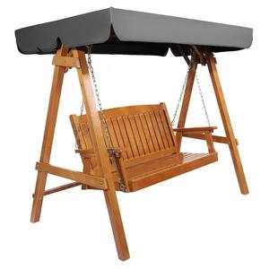 Alfordson Canopy Swing Chair 3 Seater Garden Wooden Teak For Outdoor - Product Image 3