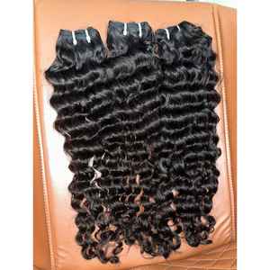 100% Virgin Raw Indian Unprocessed Human Hair Extensions 26 Inches Natural Curly Flat Weft <b>Wigs</b> Cuticles Aligned <b>Braiding</b> Soft - Product Image 4