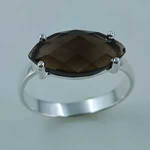 Handmade Boho 925 Sterling Silver <b>Ring</b> with Smoky <b>Quartz</b> Marquise Shape November Birthstone Jewelry Perfect Gift for Her - Product Image 6
