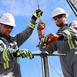 CIERRE DE MUÑECA DE NEOPRENO Y TRP PULL TAB HI VIS HEAVY DUSTY GUANTES DE IMPACTO DE SEGURIDAD PARA TRABAJOS DE TRABAJADORES - Product Image 4