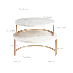 Support de gâteau en bois et marbre avec support de gâteau de qualité supérieure de forme ronde pour l'utilisation de fête d'anniversaire de mariage - Product Image 2