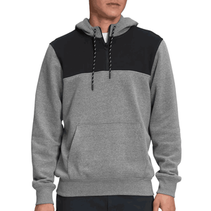 Vente en gros Sweats à capuche bicolores personnalisés avec fermeture éclair quart de couleur bonne qualité Pull thermique noir à capuche pour hommes 100 coton Sweat à capuche imprimé personnalisé - Product Image 1