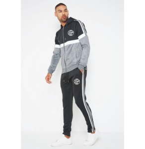 Chándal de forro polar de tecnología apilada OEM para hombre, pantalones de jogging lisos con cremallera y logotipo personalizable, ropa deportiva de gimnasio de invierno, talla XL - Product Image 3