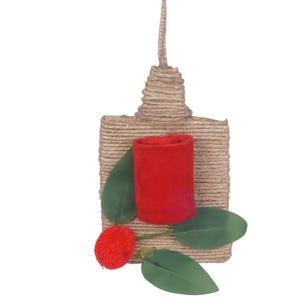 Cuentas yute adorno colgante de Navidad ecológico hecho a mano decoración de pared rústica sostenible 8x7cm estilo personalizable - Product Image 5