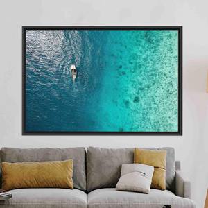 ภาพพิมพ์บนผ้าใบวิวทะเลอันน่าทึ่ง - ศิลปะภาพทิวทัศน์สมัยใหม่สำหรับตกแต่งบ้าน,1P:กรอบสีดำ - Product Image 1
