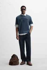 T-shirt 100% coton lavé à l'acide pour hommes broderie en relief et en détresse effet de décoloration à manches courtes T-Shirt grande taille pour hommes - Product Image 4