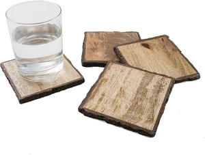 ชุดถาดรองแก้วไม้ทรงกลมทำจากไม้ธรรมชาติแผ่นรองเครื่องดื่มขัดเงาระดับพรีเมียมดีไซน์คลาสสิกสินค้าส่งออกจากอินเดียที่ดีที่สุดสำหรับบ้านและสำนักงาน - Product Image 3