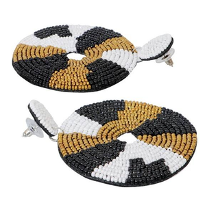 Pendientes de cuentas redondos hechos a mano para mujer, joyería colgante Bohemia colorida, accesorio de moda de declaración ligera, regalo - Product Image 2