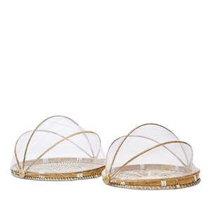 Couvre-plat en rotin fait à la main pour en-cas, pain, fruits, desserts, couvre-plat en bambou pour l'intérieur et l'extérieur - Product Image 4