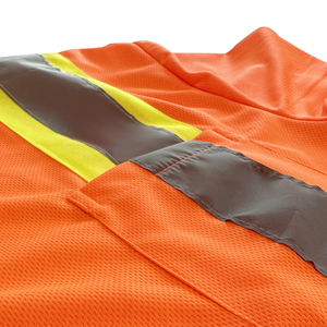 100% polyester respirant haute visibilité T-Shirt à manches longues réfléchissant travail imperméable Construction sécurité t-shirts avec Logo personnalisé - Product Image 3