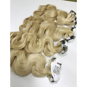 Onda del cuerpo 100% Virgen Remy Extensiones de cabello de trama plana 8-40 ''Rubio Rizado Cutícula Alineada Vietnamita Timehair Alta calidad Grande - Product Image 5