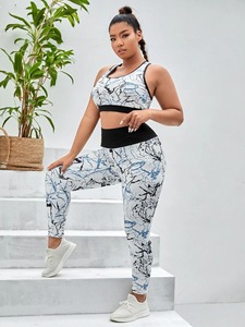 Marque privée Vêtements de yoga sans couture Leggings imprimés par sublimation écologique Soutien-gorge de sport Fitness personnalisé 2 Pcs Ensembles de yoga pour les femmes - Product Image 6