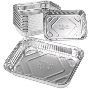 Bandeja de alumínio para embalagem de alimentos, recipiente profundo de meia tamanho/tamanho completo 220x150, recipiente de alumínio para cozinha