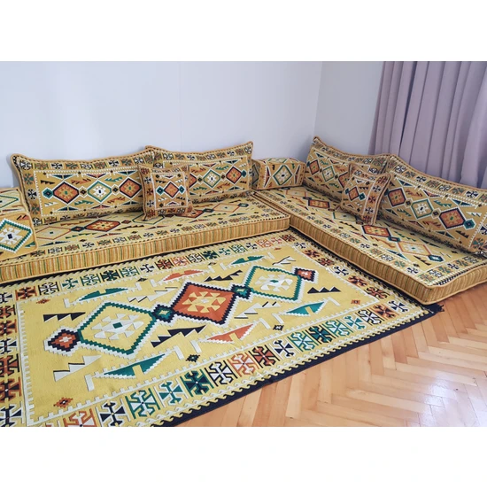 ANADOLU OTTOMAN Çift Kişilik Set Osmanlı Fas Desenli Ergonomik Yer