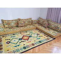 Ensemble de deux ottomanes ANATOLIA OTTOMAN, motif marocain, coussin de sol ergonomique, lavable, style afghan, arabe, nomade, Yoruk, oriental