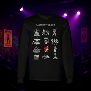 T-Shirt Vintage Retro Rock Minimalista a Maniche Lunghe con Bande del 90s Popolari per Promozioni - Product Image 3