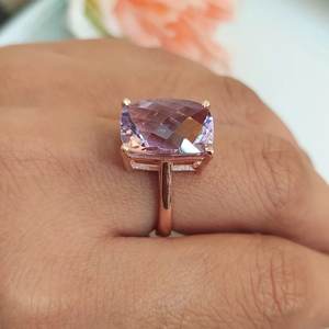 Romantic Design 925 Sterling Silver Amethyst Stone <b>Ring</b> for <b>Wedding</b> Engagement or Gift Gemstone <b>Rings</b> for Women and Girls - Product Image 4