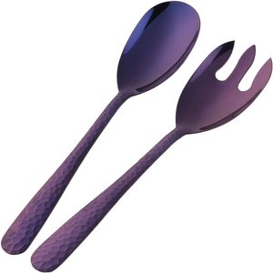 Juego de cubiertos de acero inoxidable de alta calidad para el hogar y restaurante, Set de servicio moderno para ensaladas o cucharas doradas de Metal - Product Image 4