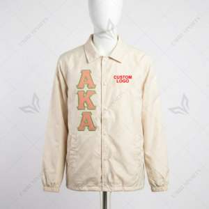 Chaqueta Varsity Retro con Parche de Chenilla con Logotipo Personalizado, Chaqueta Cortavientos con Botones a Presión, Ropa Urbana Impermeable de Nailon al por Mayor - Product Image 3