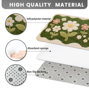 Ensemble de tapis de salle de bain imprimés personnalisés pour salle de bain, rideau de douche antidérapant, tapis de bain - Product Image 4