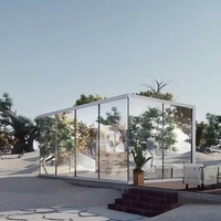 Maisonnette mobile préfabriquée en polycarbonate, résistante à l'eau et écologique, pour la Californie, États-Unis