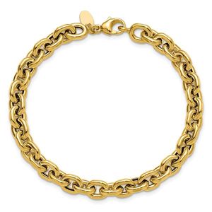 สร้อยข้อมือแบบสายแบนขัดเงา 14K ขนาด 6.5 มม. ของเลสลีย์ เครื่องประดับแฟชั่นแบบโซ่และแบบเชื่อมต่อ - Product Image 4