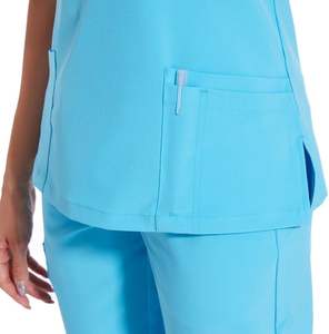 ชุดเครื่องแบบขัดพยาบาล2ชิ้นใช้ได้ทั้งชายและหญิงคอตั้งแขนสั้นพร้อมโลโก้และสีตามสั่ง - Product Image 5