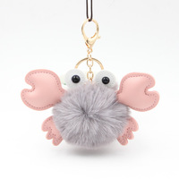 Porte-clés à pompon en fausse fourrure 8cm, porte-clés à pompon en peluche, pompon en fausse fourrure de lapin pour filles et femmes